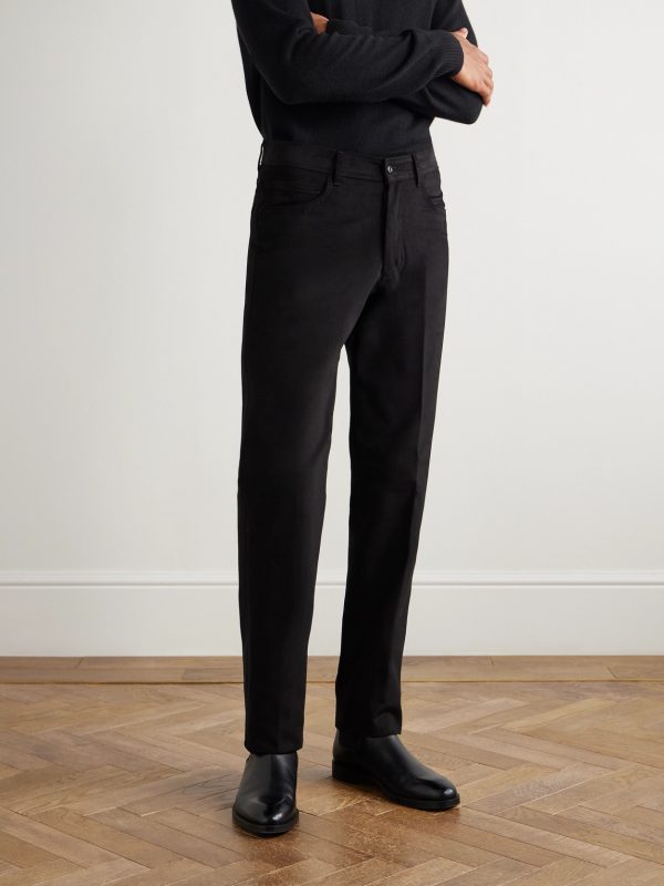 Straight-Leg Cotton-Moleskin Trousers - FR