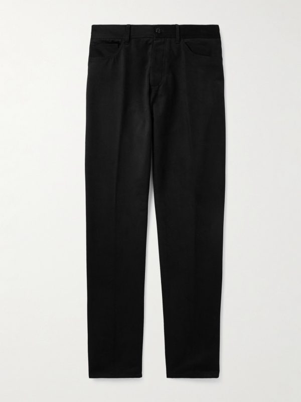 Straight-Leg Cotton-Moleskin Trousers