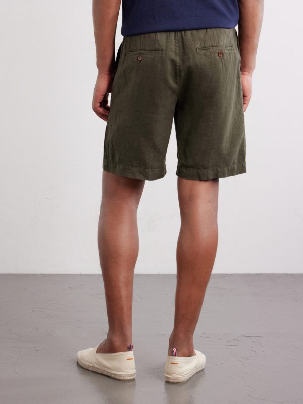 Straight-Leg Linen Shorts - BK