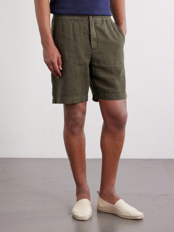 Straight-Leg Linen Shorts - FR