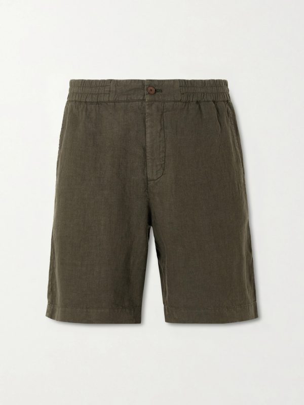 Straight-Leg Linen Shorts