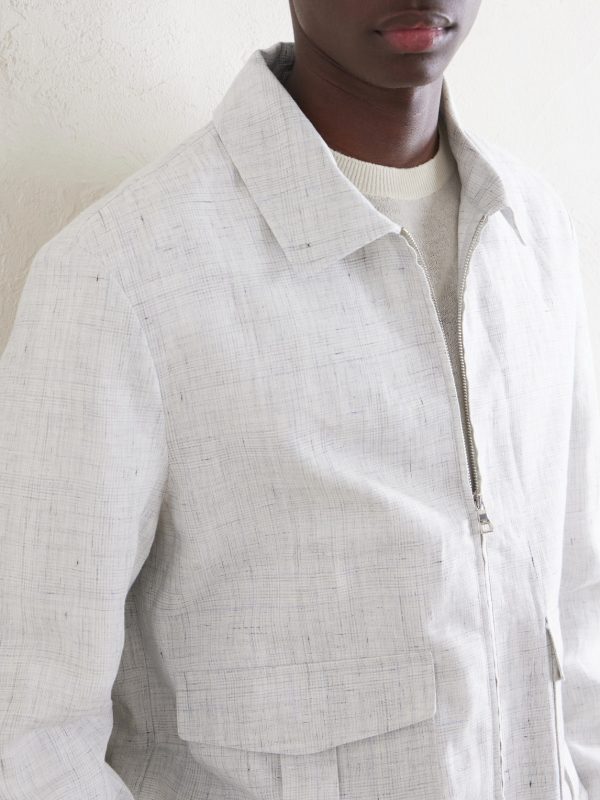 Checked Linen Blouson Jacket - CU