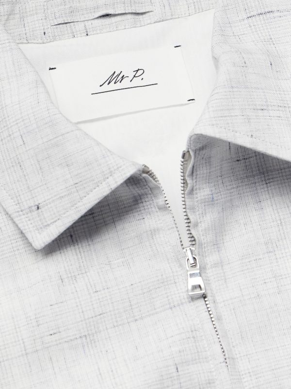 Checked Linen Blouson Jacket - E1