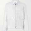 Checked Linen Blouson Jacket