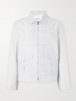 Checked Linen Blouson Jacket Checked Linen Blouson Jacket