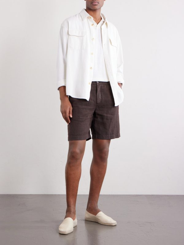 Straight-Leg Linen Shorts - OU Straight-Leg Linen Shorts - OU