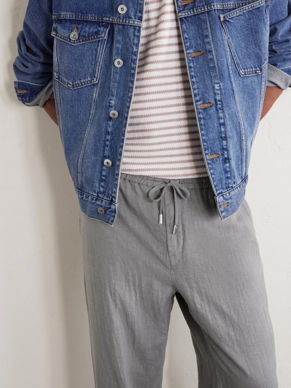 Edward Straight-Leg Garment-Dyed Linen Drawstring Trousers - CU Edward Straight-Leg Garment-Dyed Linen Drawstring Trousers - CU