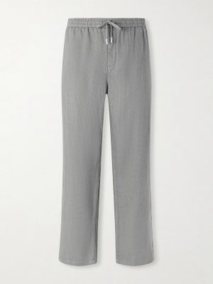 Edward Straight-Leg Garment-Dyed Linen Drawstring Trousers