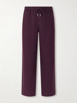 Edward Straight-Leg Garment-Dyed Linen Drawstring Trousers