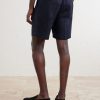 Straight-Leg Pleated Linen Bermuda Shorts - BK Straight-Leg Pleated Linen Bermuda Shorts - BK