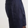 Straight-Leg Pleated Linen Bermuda Shorts - CU Straight-Leg Pleated Linen Bermuda Shorts - CU