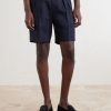 Straight-Leg Pleated Linen Bermuda Shorts - FR Straight-Leg Pleated Linen Bermuda Shorts - FR