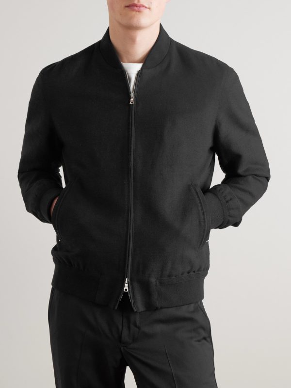 Linen and Cotton-Blend Bomber Jacket - FR Linen and Cotton-Blend Bomber Jacket - FR