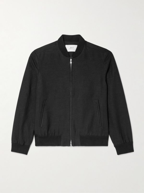 Linen and Cotton-Blend Bomber Jacket Linen and Cotton-Blend Bomber Jacket