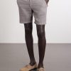 Straight-Leg Garment-Dyed Linen Drawstring Bermuda Shorts - FR