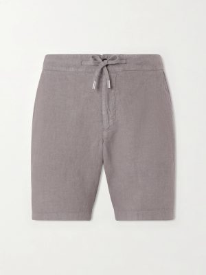 Straight-Leg Garment-Dyed Linen Drawstring Bermuda Shorts Straight-Leg Garment-Dyed Linen Drawstring Bermuda Shorts