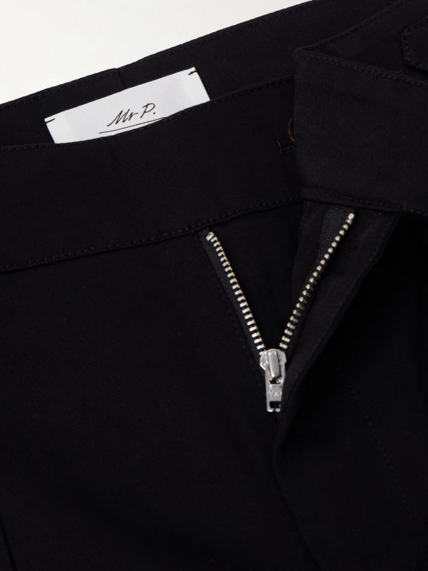 Steve Tapered Pleated Cotton Trousers - E1