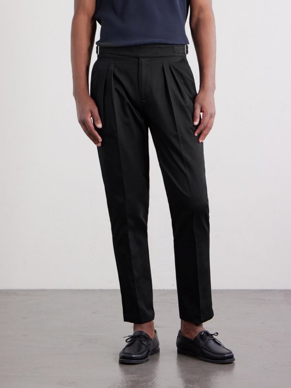 Steve Tapered Pleated Cotton Trousers - FR