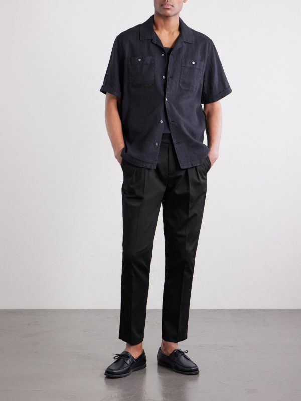 Steve Tapered Pleated Cotton Trousers - OU
