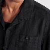 Convertible-Collar Garment-Dyed Linen Shirt - CU