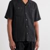 Convertible-Collar Garment-Dyed Linen Shirt - FR