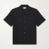 Convertible-Collar Garment-Dyed Linen Shirt