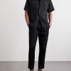 Convertible-Collar Garment-Dyed Linen Shirt - OU