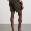 Straight-Leg Pleated Linen Shorts - BK Straight-Leg Pleated Linen Shorts - BK