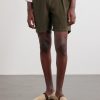Straight-Leg Pleated Linen Shorts - FR Straight-Leg Pleated Linen Shorts - FR