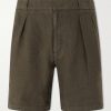 Straight-Leg Pleated Linen Shorts Straight-Leg Pleated Linen Shorts