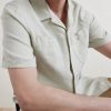 Convertible-Collar Garment-Dyed Linen Shirt - E1 Convertible-Collar Garment-Dyed Linen Shirt - E1