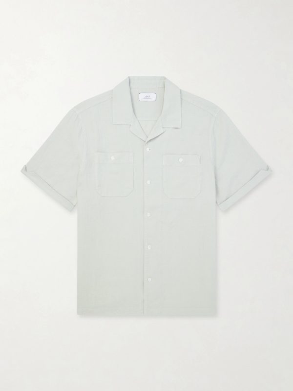 Convertible-Collar Garment-Dyed Linen Shirt Convertible-Collar Garment-Dyed Linen Shirt