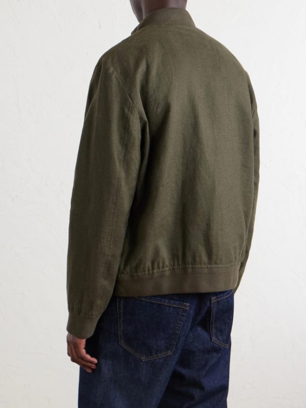 Linen-Twill Harrington Jacket - BK