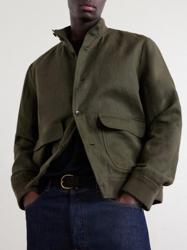 Linen-Twill Harrington Jacket - CU
