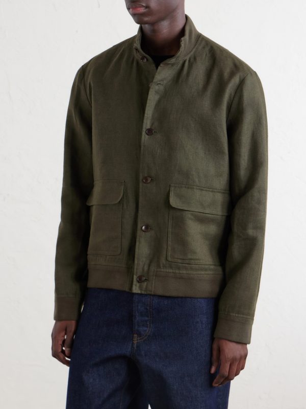Linen-Twill Harrington Jacket - FR