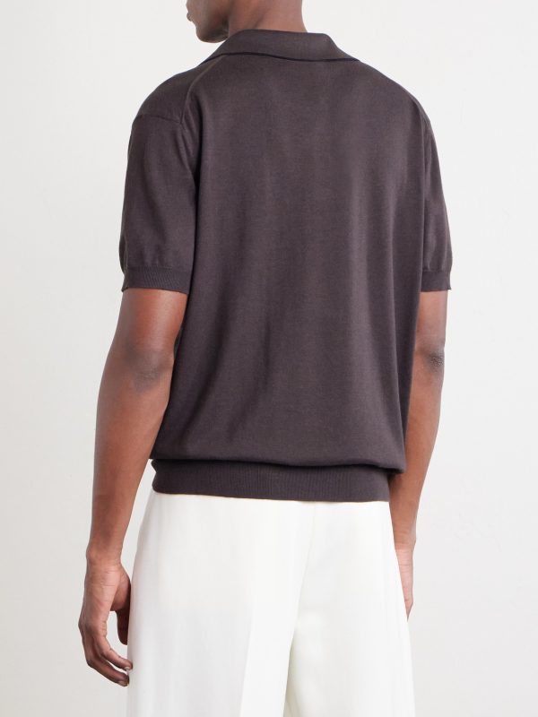 Sea Island Cotton and Silk-Blend Polo Shirt - BK Sea Island Cotton and Silk-Blend Polo Shirt - BK