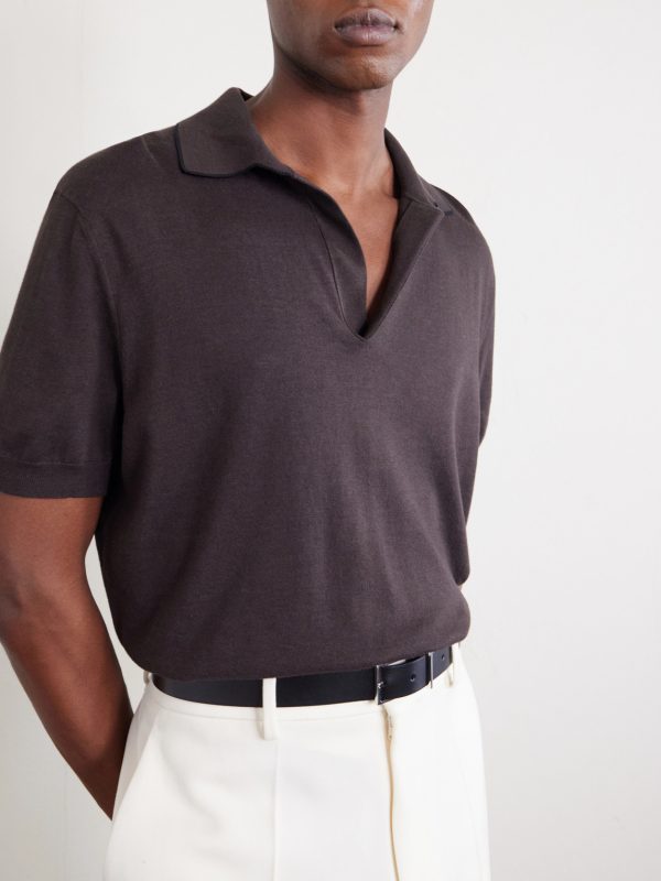 Sea Island Cotton and Silk-Blend Polo Shirt - CU Sea Island Cotton and Silk-Blend Polo Shirt - CU