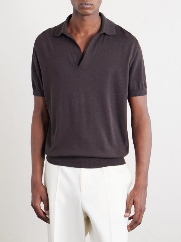 Sea Island Cotton and Silk-Blend Polo Shirt - FR Sea Island Cotton and Silk-Blend Polo Shirt - FR