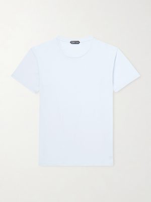 Slim-Fit Logo-Embroidered Cotton and Silk-Blend Jersey T-Shirt Slim-Fit Logo-Embroidered Cotton and Silk-Blend Jersey T-Shirt