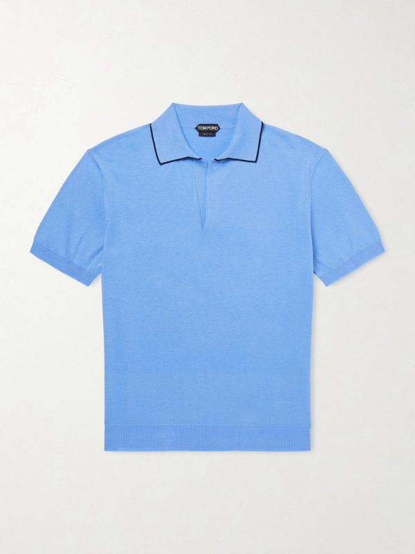 Sea Island Cotton and Silk-Blend Polo Shirt Sea Island Cotton and Silk-Blend Polo Shirt