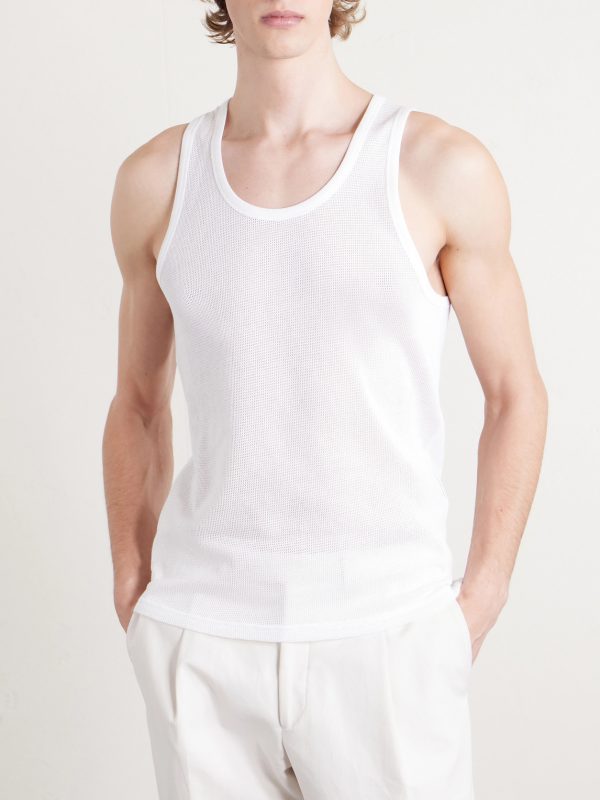 Open-Knit Cotton Tank Top - FR Open-Knit Cotton Tank Top - FR