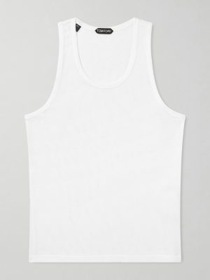 Open-Knit Cotton Tank Top