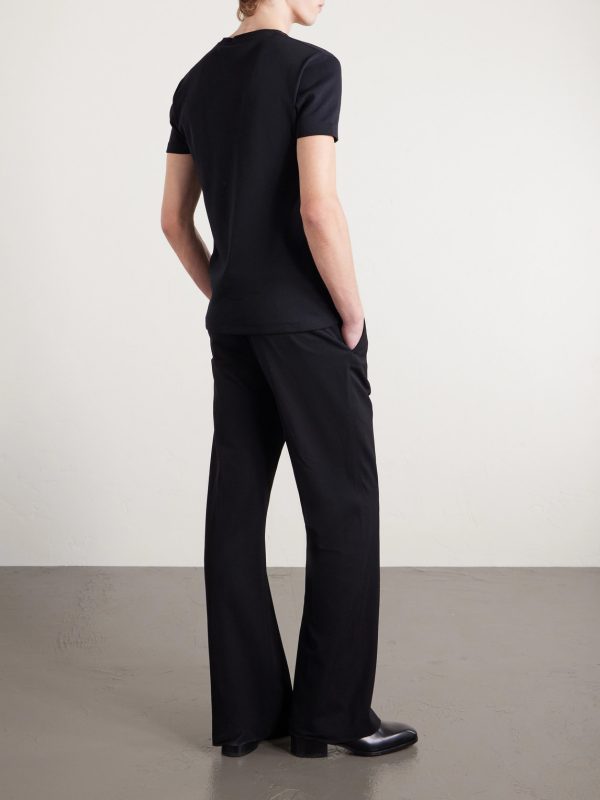 Pointelle-Knit Cotton T-Shirt - BK Pointelle-Knit Cotton T-Shirt - BK