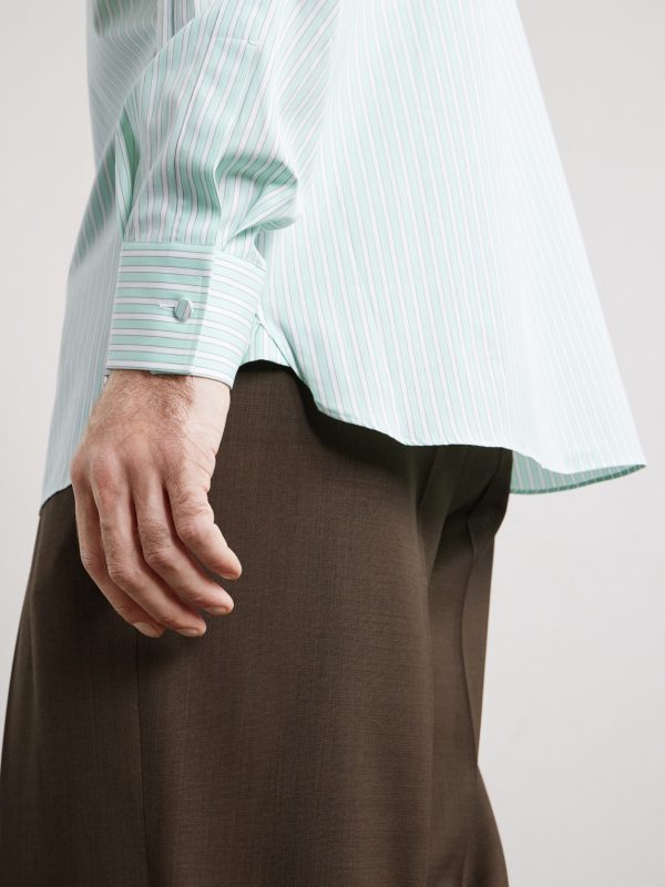 Striped Cotton-Poplin Shirt - E1 Striped Cotton-Poplin Shirt - E1