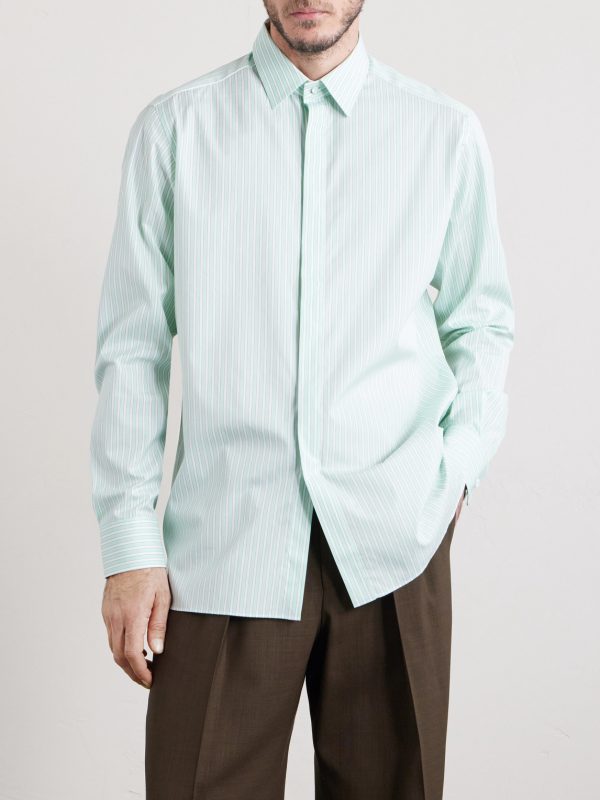 Striped Cotton-Poplin Shirt - FR Striped Cotton-Poplin Shirt - FR