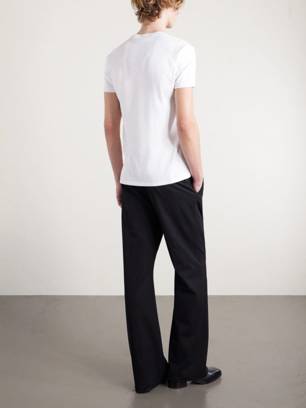 Pointelle-Knit Cotton T-Shirt - BK