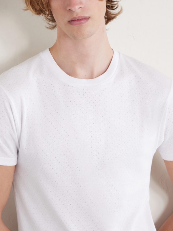Pointelle-Knit Cotton T-Shirt - CU