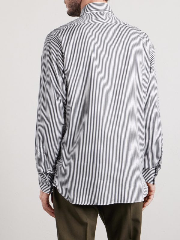 Striped Cotton and Silk-Blend Poplin Shirt - BK
