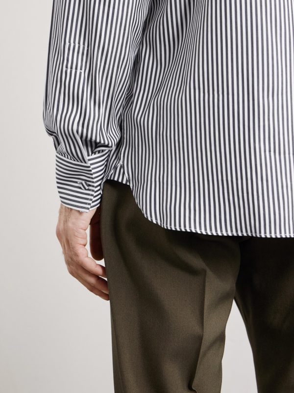 Striped Cotton and Silk-Blend Poplin Shirt - E1