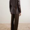 Pleated Wool Wide-Leg Trousers - BK Pleated Wool Wide-Leg Trousers - BK